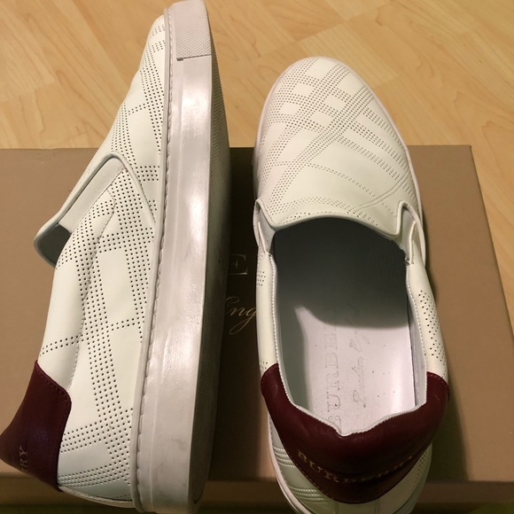 Perforated check leather slip-on trainer(burberry) - Picture 5 of 8